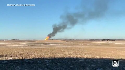 Viewer-shared video of the gas line fire near Lyons, NE