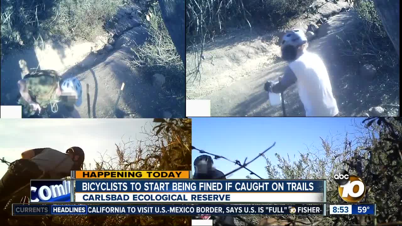 Bicyclists to be fined if caught on Carlsbad reserve's trails