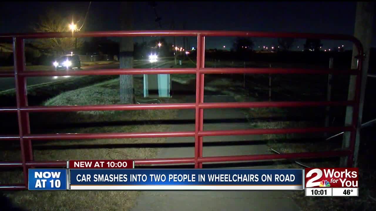 People in wheelchairs hit by driver on dark road, TPD says