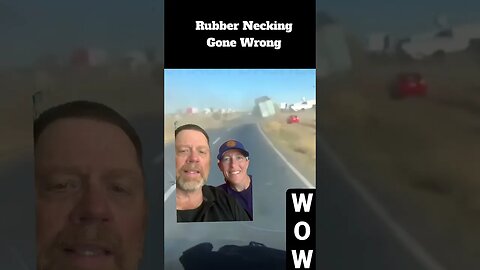 💥"RUBBERNECKER" Texas Trucker CRASHES Himself 💥#shorts 💥