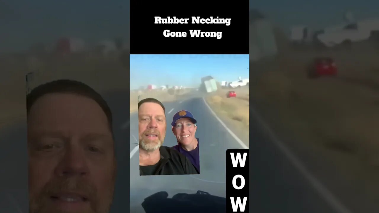 💥"RUBBERNECKER" Texas Trucker CRASHES Himself 💥#shorts 💥