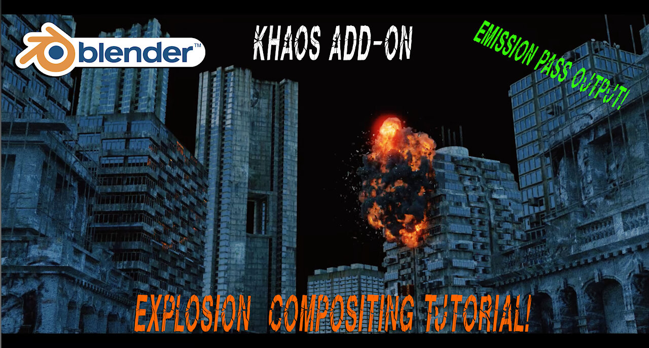 Blender 3D Explosion compositing: Using the emission pass