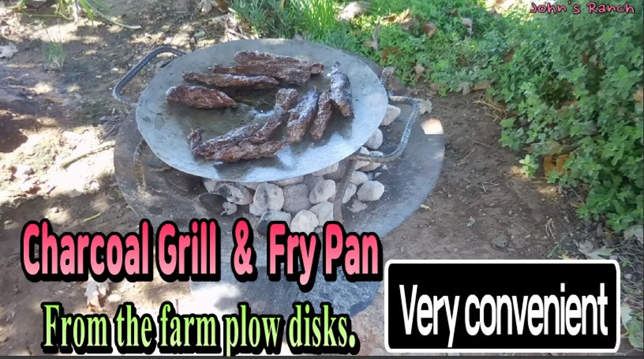 Charcoal grill and fry pan from the farm plow disks.😁😁