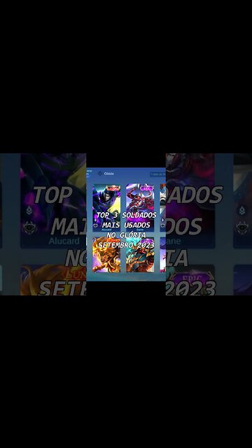 TOP 3 SOLDADOS MAIS USADOS NO GLÓRIA | SETEMBRO 2023 #mlbbbr #mlbb #mlbbcreatorbase #mobilelegends