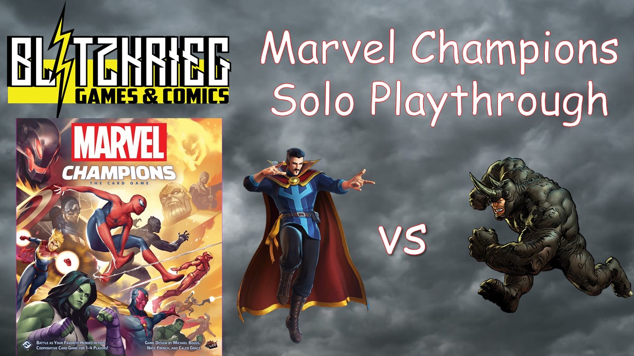 Doctor Strange vs Rhino Marvel Champions Card Game Solo Playthrough
