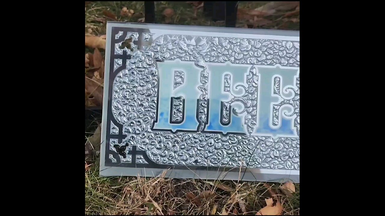 Reverse glass glue chip beer sign