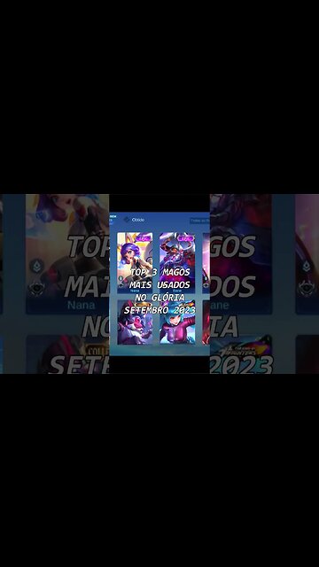 TOP 3 MAGOS MAIS USADOS NO GLÓRIA | SETEMBRO 2023 #mlbbbr #mlbb #ml #mlbbcreatorbase #mobilelegends