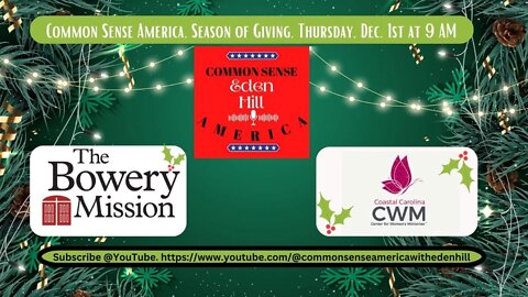 Common Sense America with Eden Hill & Faith Organizations, Season of Giving