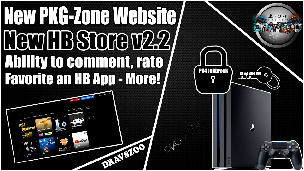 New PKG-Zone Website | New PS4 Homebrew Store v2.2 | Pick up your favorite APP | PS4 9.00 or Lower!