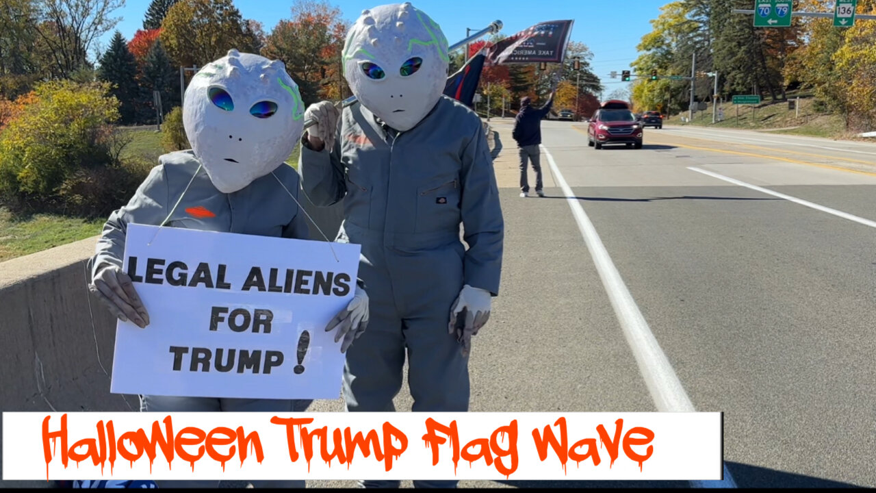 Halloween Trump Flag Wave-Washington Pa