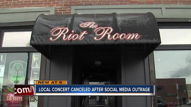 Riot Room cancels controversial band's concert