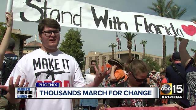 Thousands marched in Phoenix demanding change in wake of Florida school shooting