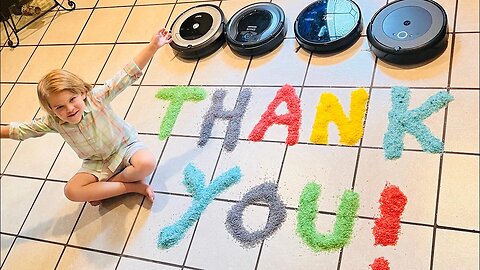 Thank you for 1000 subscribers!!! Robot Vacuums vs Rainbow Rice!!!