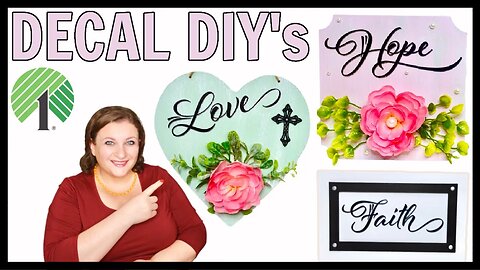 DOLLAR TREE DECAL MODERN FARMHOUSE DIYS | FAITH HOPE LOVE DOLLAR TREE DECOR SIGNS EASY DIY TUTORIAL