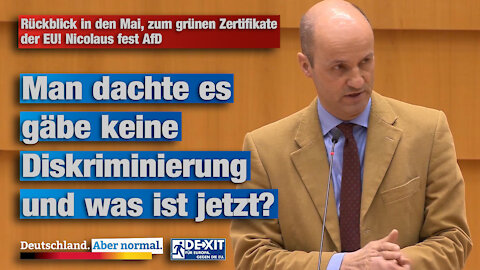 Rückblick in den Mai, zum grünen Zertifikate der EU! Nicolaus fest AfD