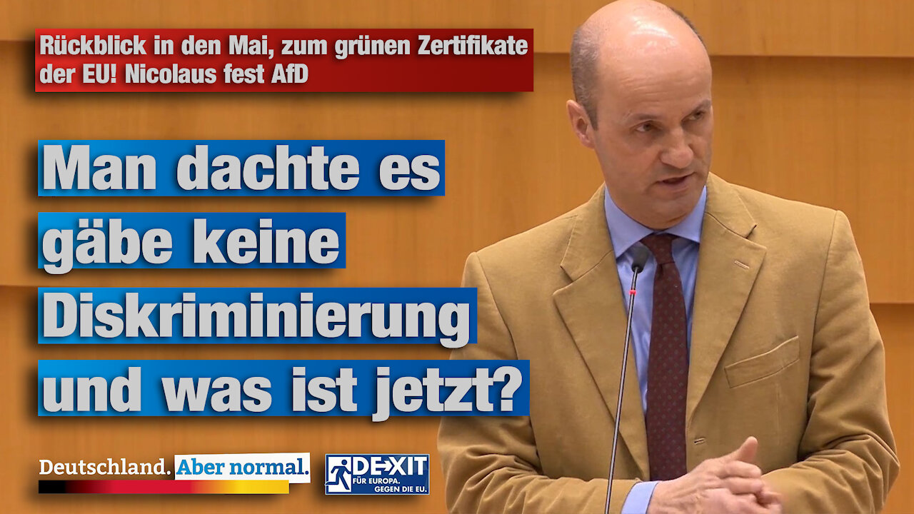 Rückblick in den Mai, zum grünen Zertifikate der EU! Nicolaus fest AfD