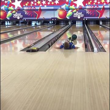 Adorable Boy Fails At Bowling