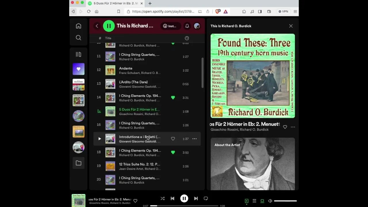 Richard Burdick's "This is Richard O. Burdick" on Spotify! Awesome - click the like button please!