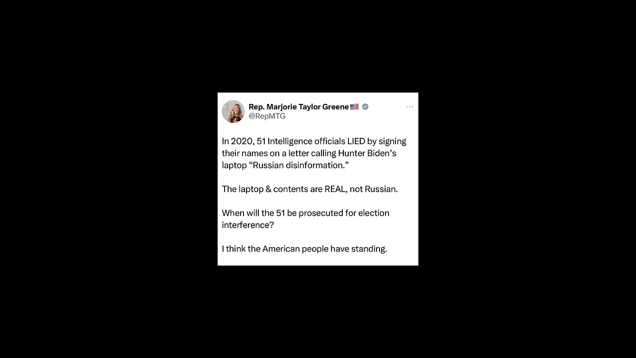 THOSE 51 INTELLIGENCE PEOPLE WHO SAID HUNTER LAPTOP WAS RUSSIAN DISINFORMATION TURNED OUT TO BE TRUE