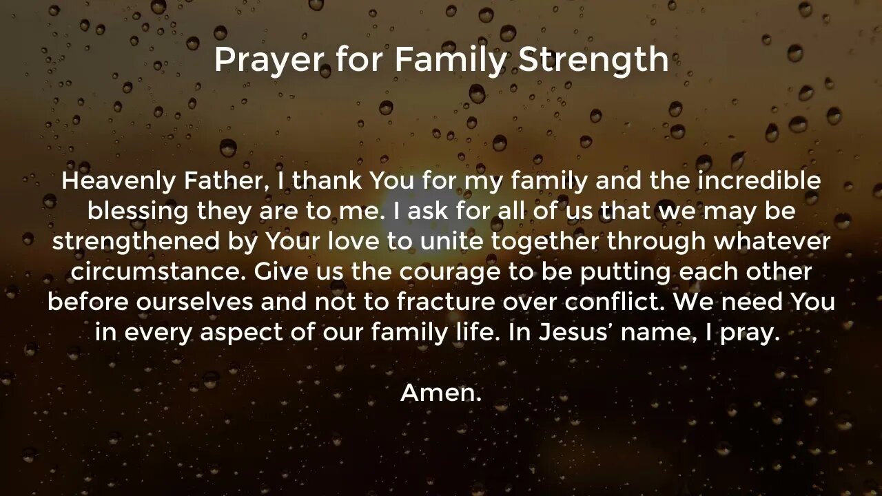 Prayer for Family Strength