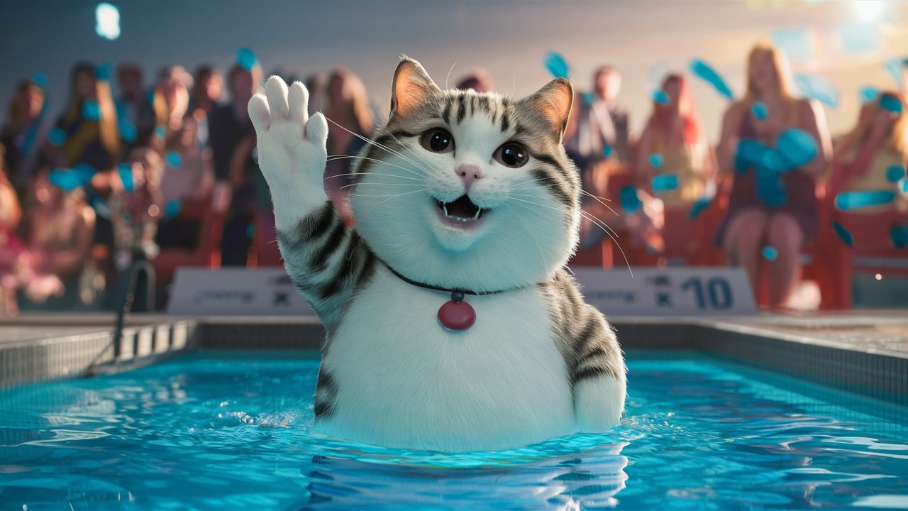 "The Fat Cat's Journey to Becoming a Swimmer"