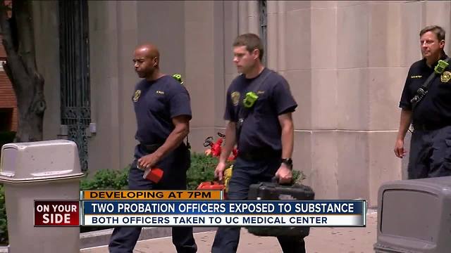 Two probation officers exposed to substance