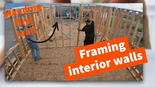 How to Build a House Addition - framing Interior walls Part 16