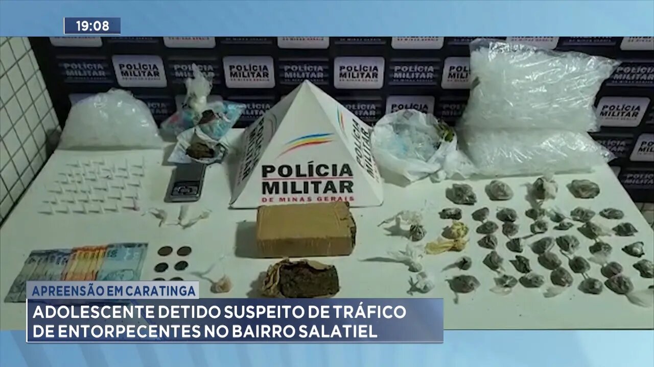 Apreensão em Caratinga: Adolescente Detido Suspeito de Tráfico de Entorpecentes no Bairro Salatiel.