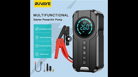 Car Jump Starter Air Pump Power Bank Lighting Portable Air Compressor