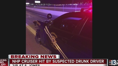 Suspected impaired driver hits Nevada Highway Patrol vehicle