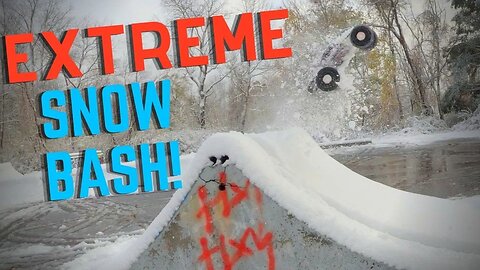 EXTREME Snow BASH | LOSI Lazernut U4 ripping 4" of snow and sending it ends with Broken Spur Gear