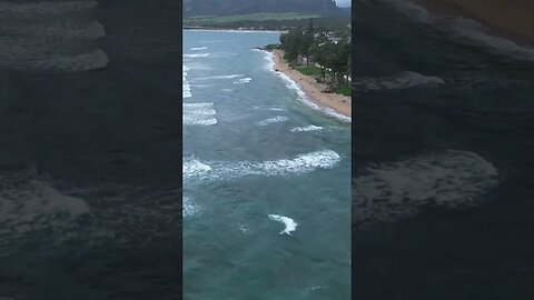 Drone along Kauai coast line