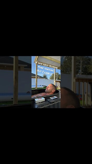 Cold Plunge. 3 min routine, only 16 seconds. #icebath #biohacking #coldplunge #shortvideo