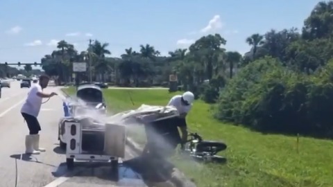 Man uses work truck to save another man's life