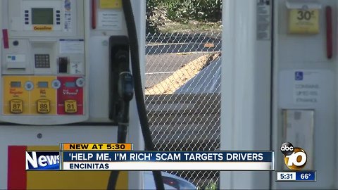 'Help me, I'm rich' scam targets drivers