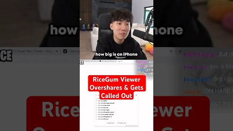 Ricegum viewer overshares and gets called out on Rumble #ricegum #clips #rumble #fyp #viral #stream