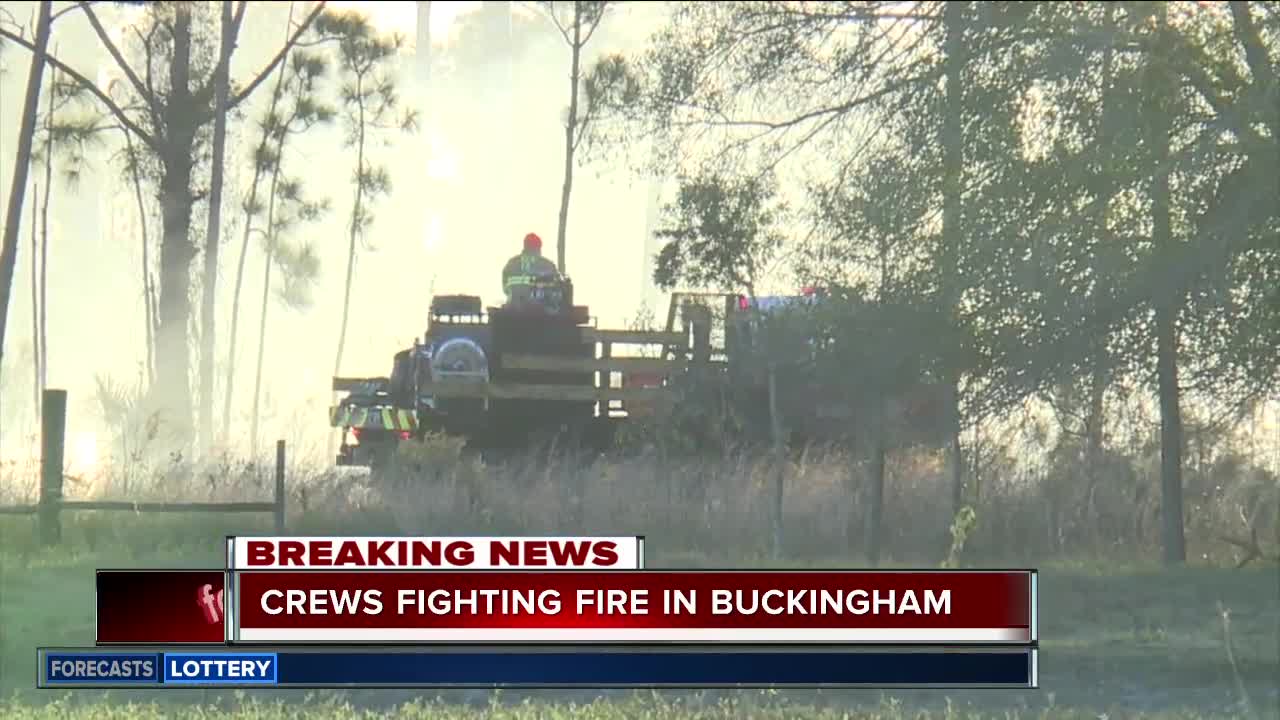 Crews fighting fire in Buckingham Wednesday morning