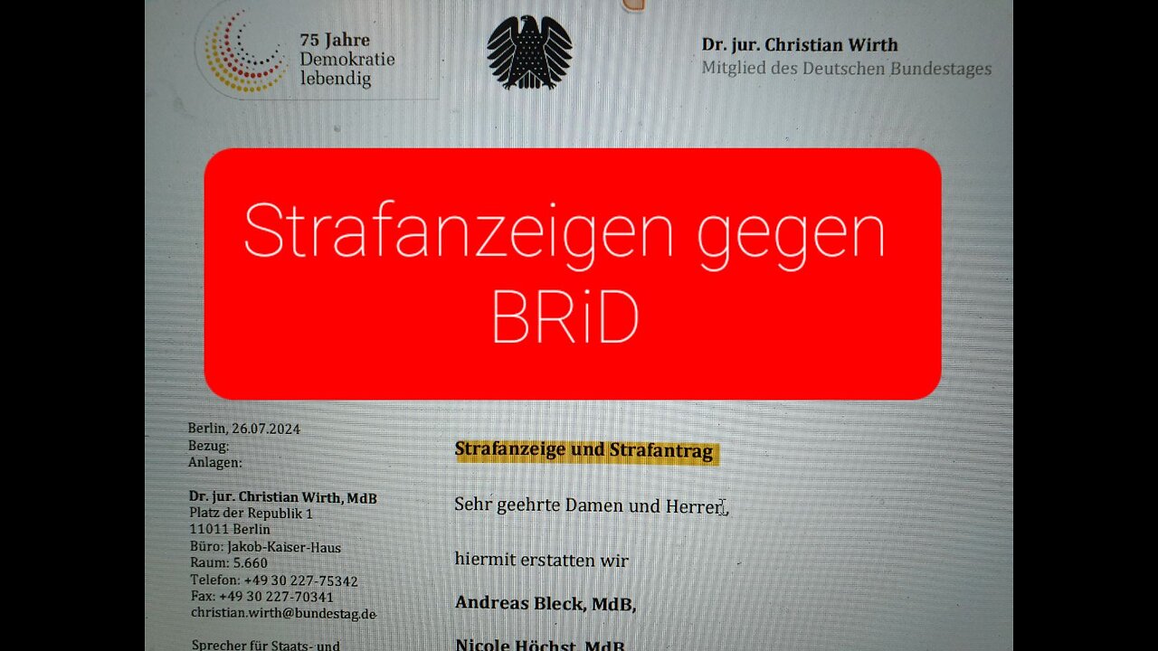 Strafanzeige gegen BRiD 26.07.2024