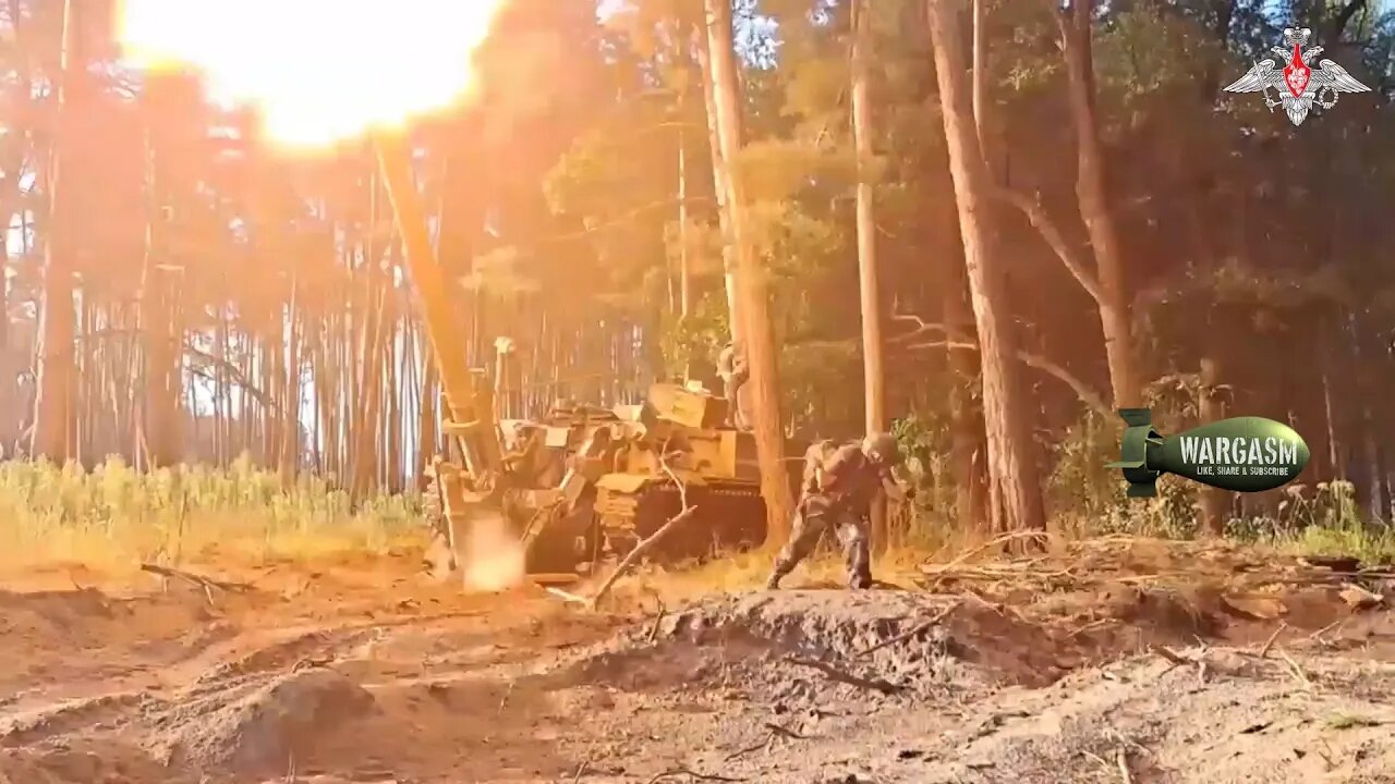 A look at Russia's 2S4 Tyulpan mortar in Krasny Liman