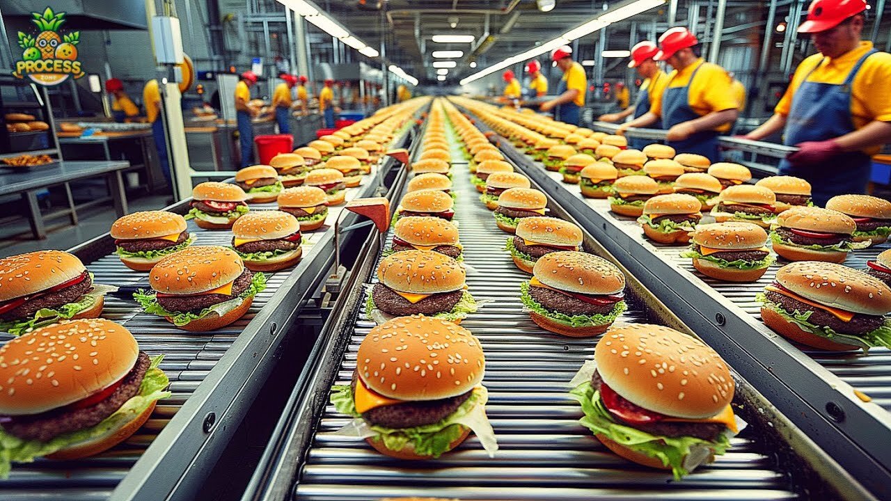 How McDonald's Hamburgers Are Made in a Factory | Hamburgers Factory Process