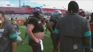 UW-Whitewater's Quinn Meinerz is the hit of the Senior Bowl