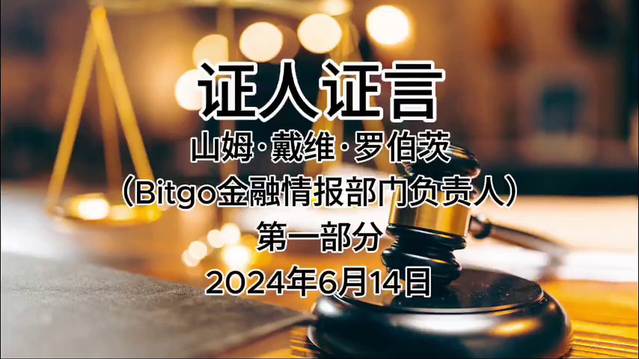 #证人证言 2024年6月14日 郭先生庭审 检方第18位证人-山姆·戴维·罗伯茨（Bitgo金融情报部门负责人）第一部分（AI中文朗读 字幕仅供参考）