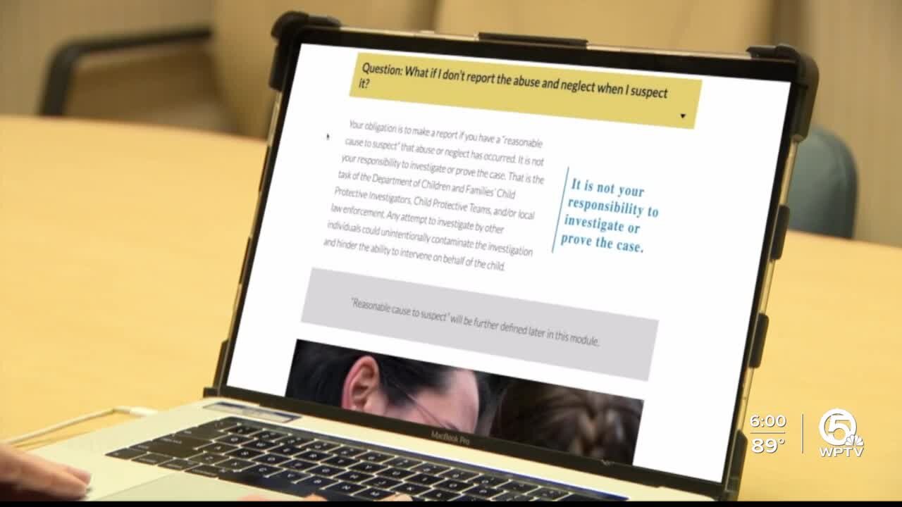 How are school employees trained to report suspected child abuse and neglect?