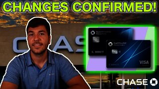 CHASE SAPPHIRE UPGRADES CONFIRMED! (BEGINNING AUGUST 16, 2021)