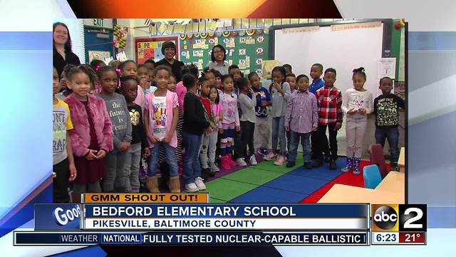 Good morning from students at Bedford Elementary School