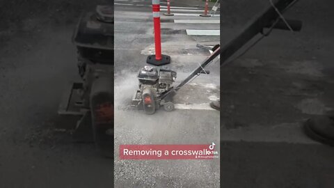 How to remove a crosswalk. #construction #asphalt #walking