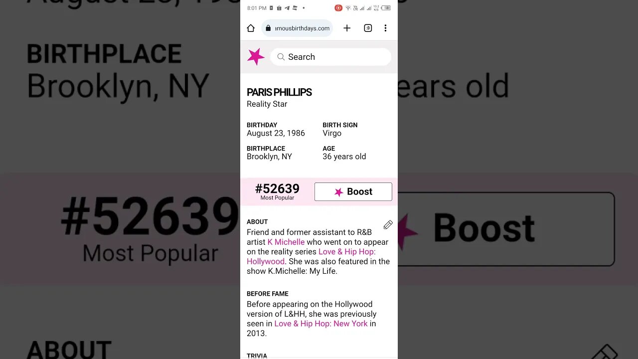 HAPPY 36 BIRTHDAY PARIS PHILLIPS