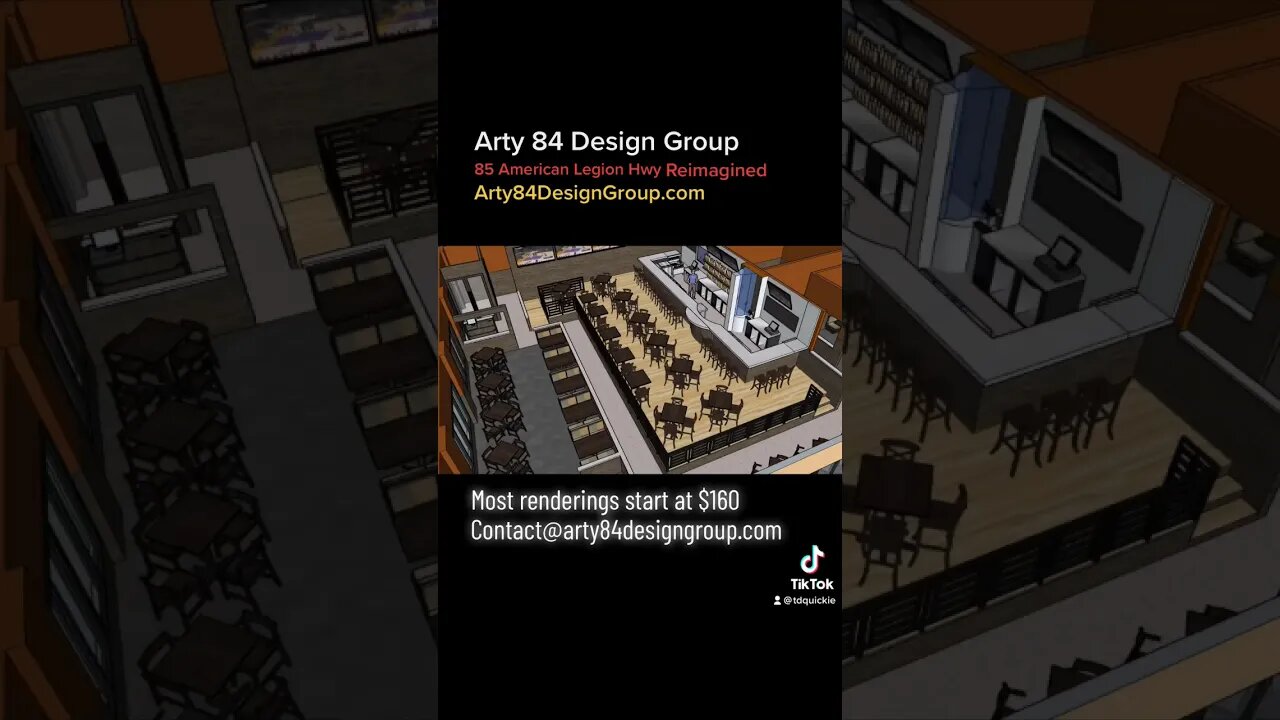 85 American Legion Highway Reimagined - Arty 84 Design Group #bar #design #3dmodel #resturant