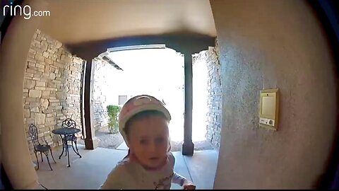 Little girl running from a bobcat