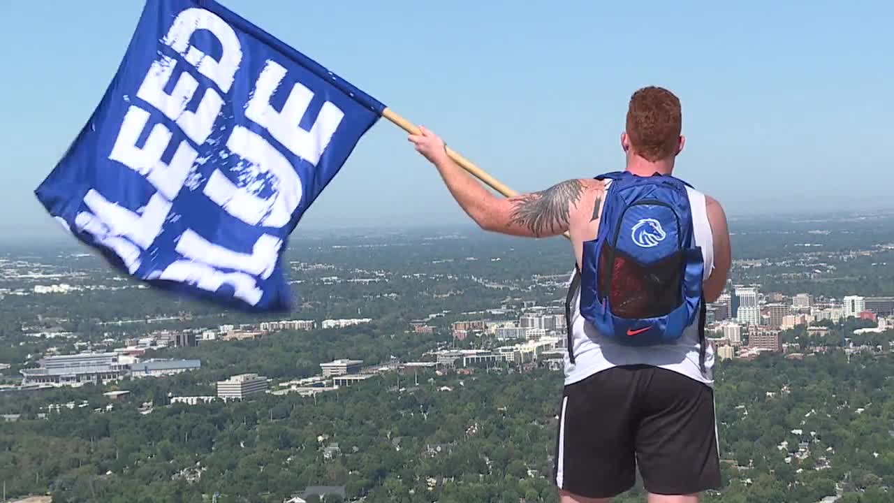 Boise State Broncos culminate the end of fall camp by climbing Table Rock